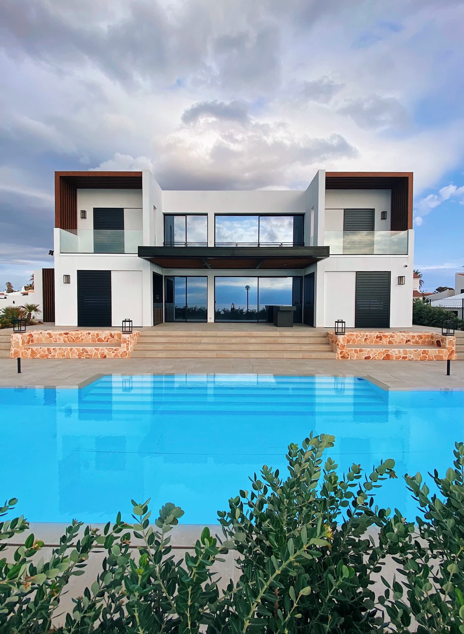 A modern luxury villa with private pool