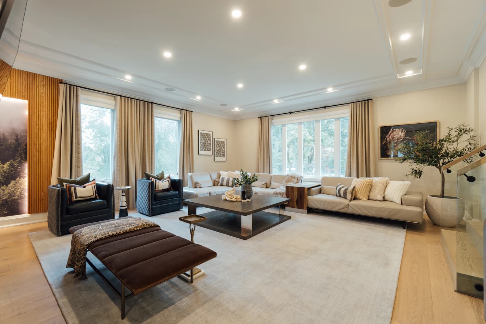 A bright modern Israeli living room with natural light