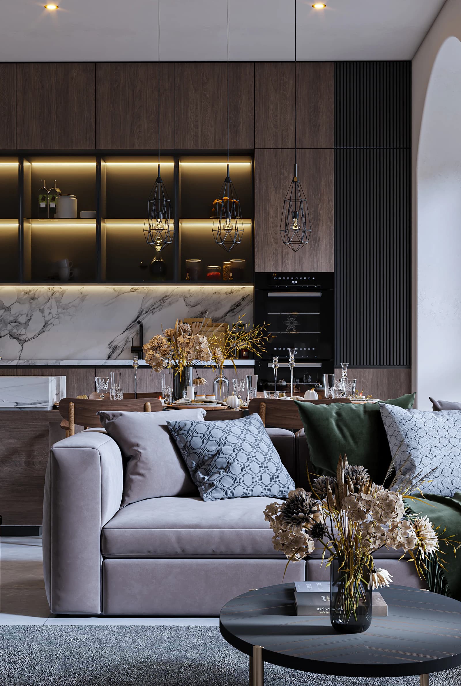 A warm-toned Israeli apartment living room